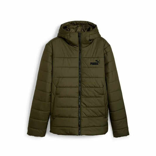 Men's Sports Jacket Puma Essentials Hooded Padded Dark green-0