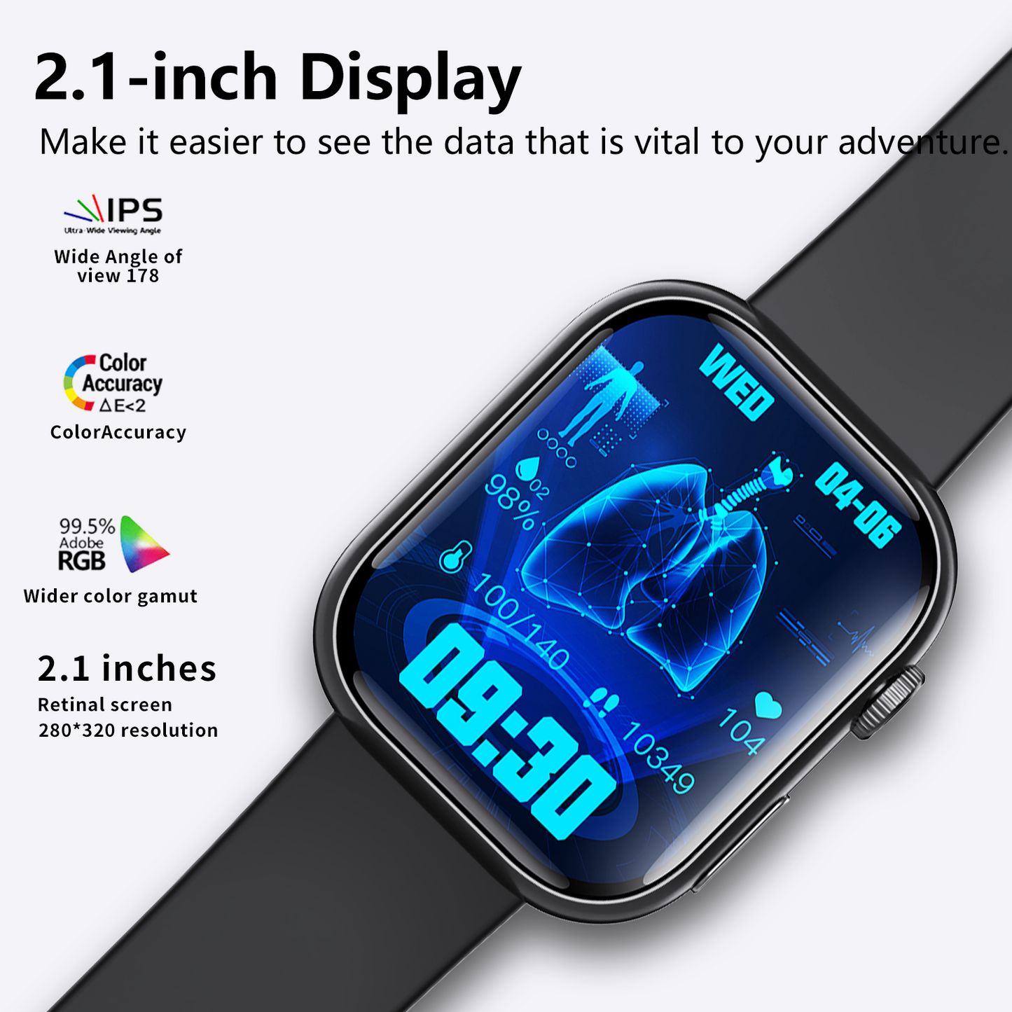 Best ECG Smart Watch of 2025 With Blood Pressure Monitor+Blood Glucose Monitoring-2